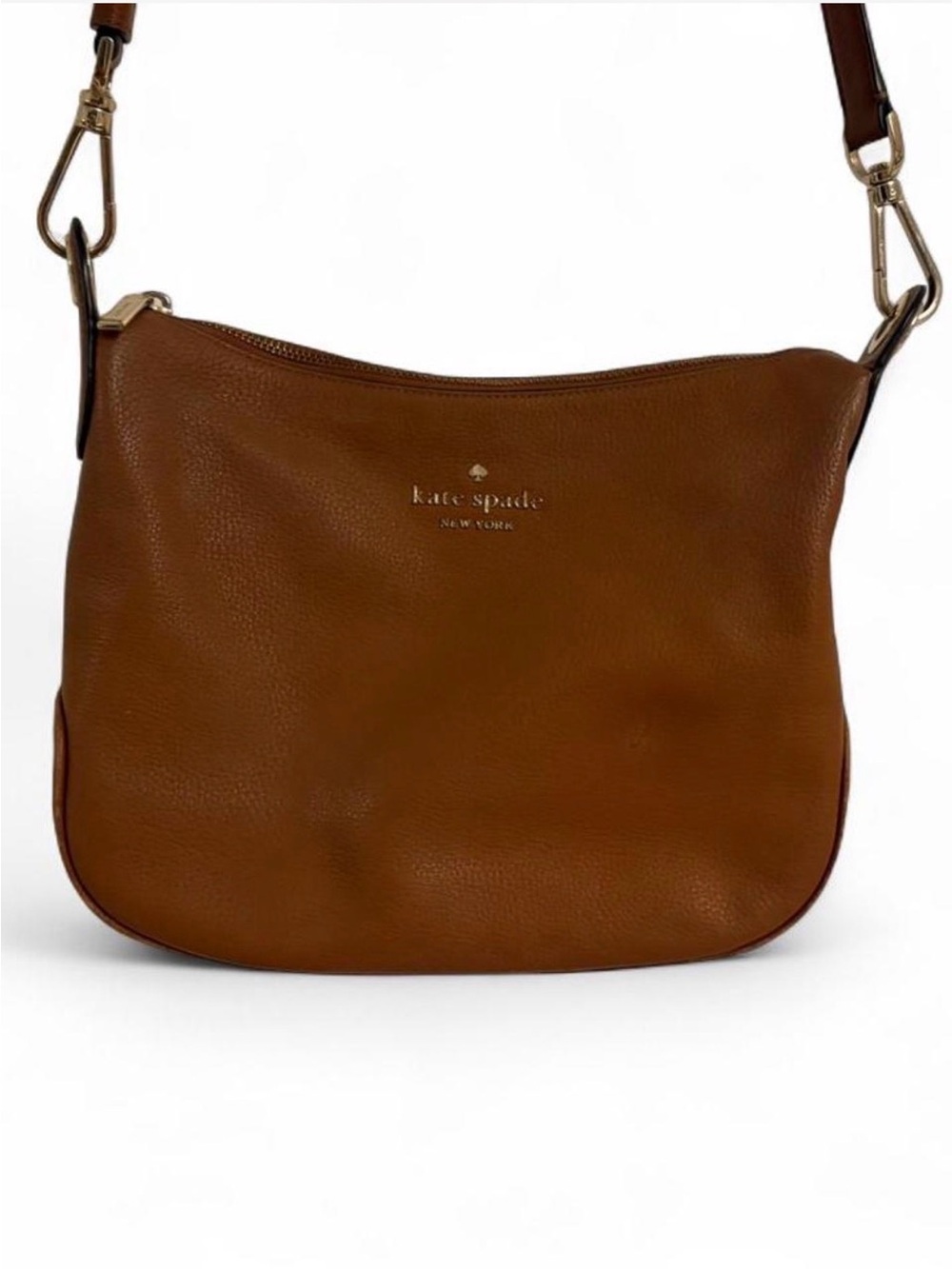 kate spade Brown Pebbled Leather Crossbody with Gold Hardware